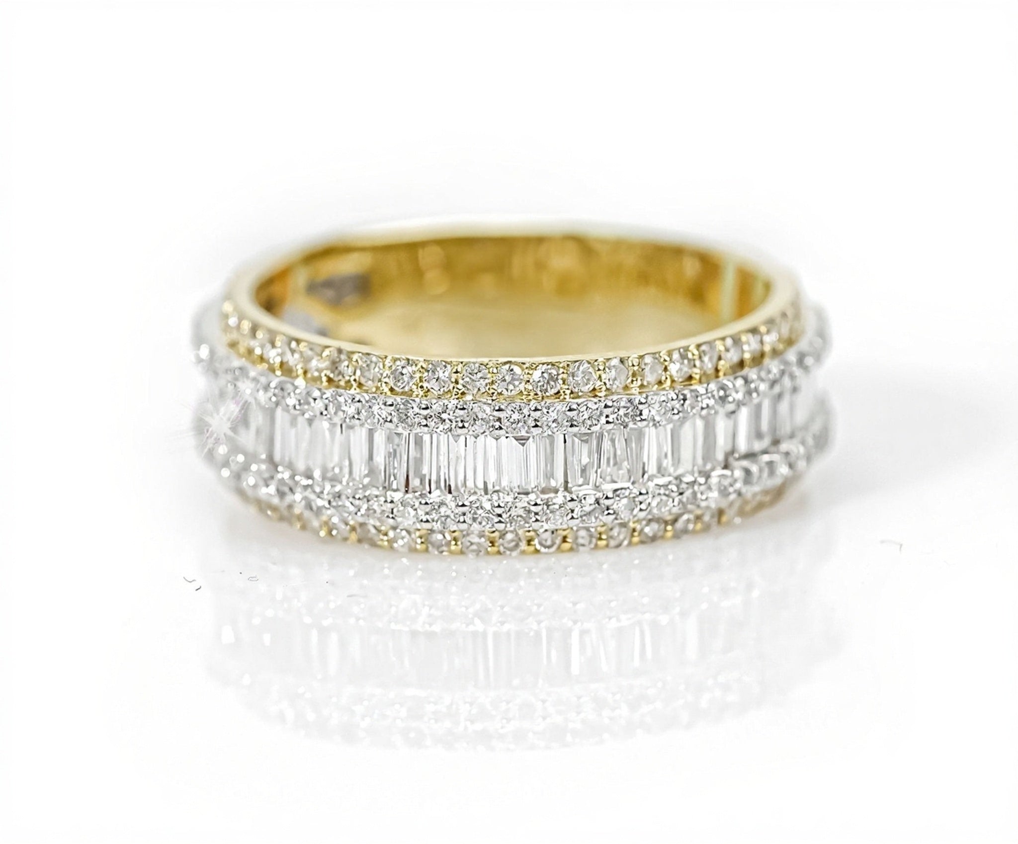 10k Gold Baguette Center Diamond Ring 1.95ct - Mr. Alex Jewelry