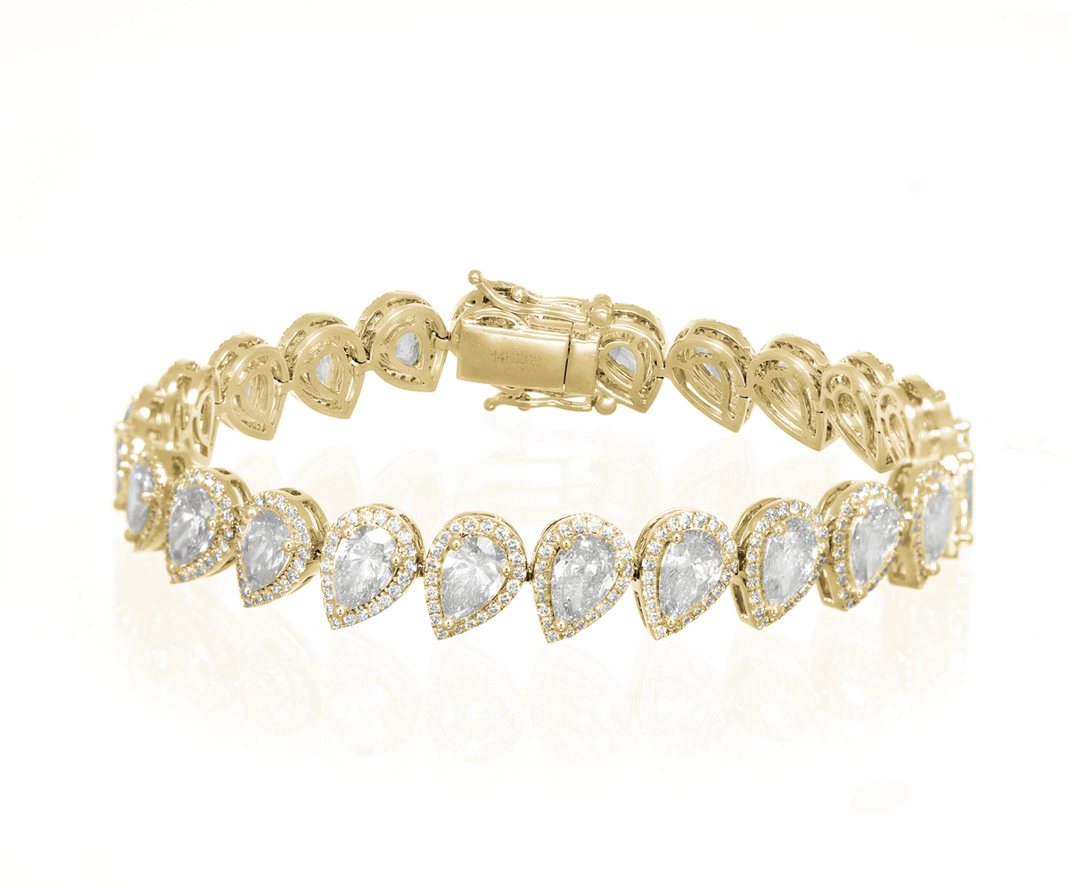 14K PEAR CUT WITH ELEGANT DIAMOND ACCENT 15.32CT - Mr. Alex Jewelry