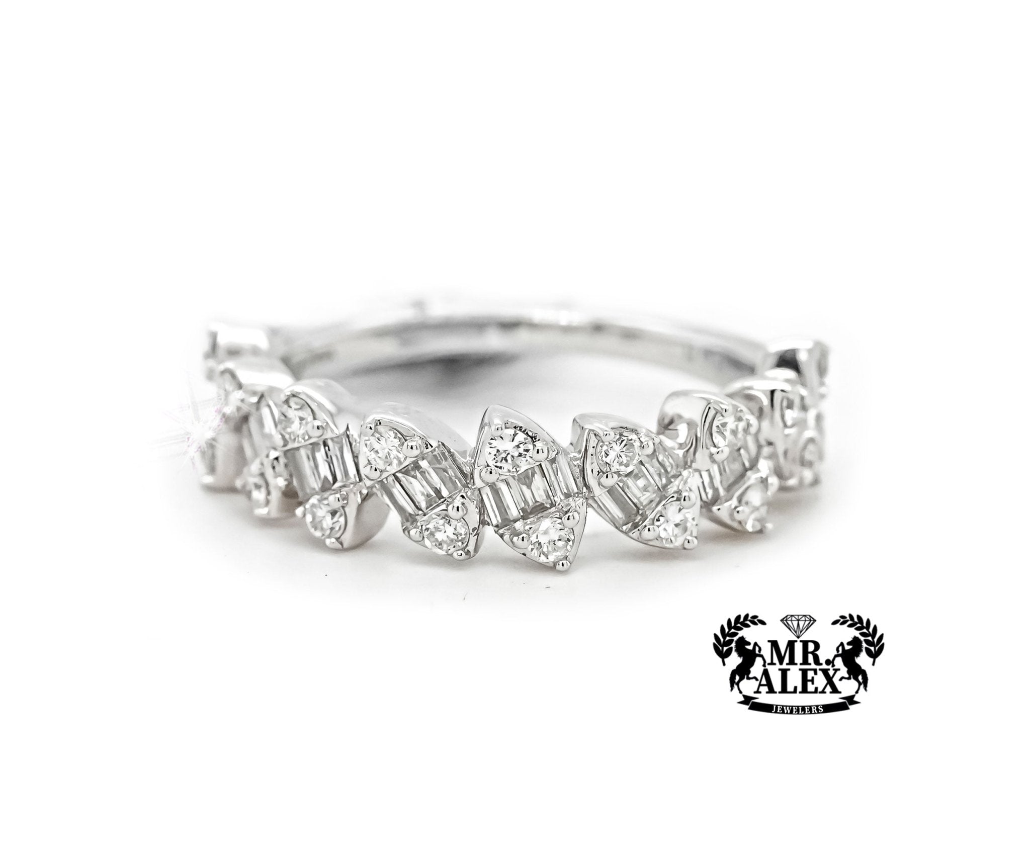 14k White Gold Baguette Diamond Eternity Band 0.75ct - Mr. Alex Jewelry