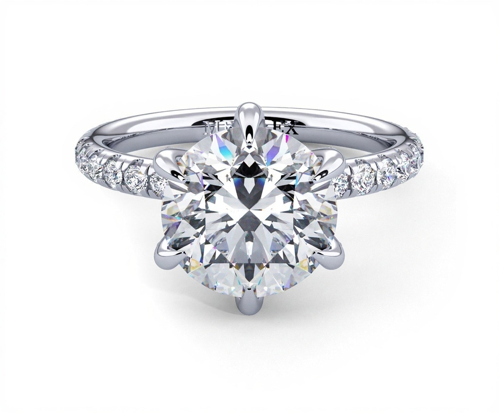 2 Carat Round Brilliant Cut Hidden Halo Micropavé Engagement Ring - Mr. Alex Jewelry