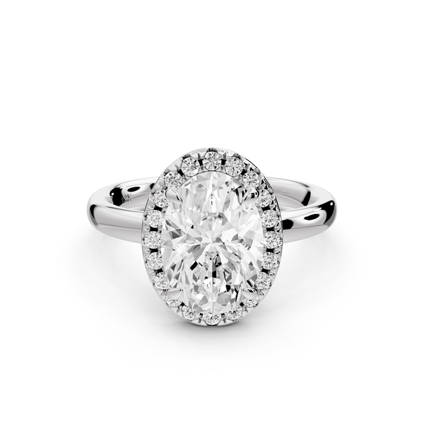 Eliana - 2ct 14k white gold oval diamond with halo engagement ring