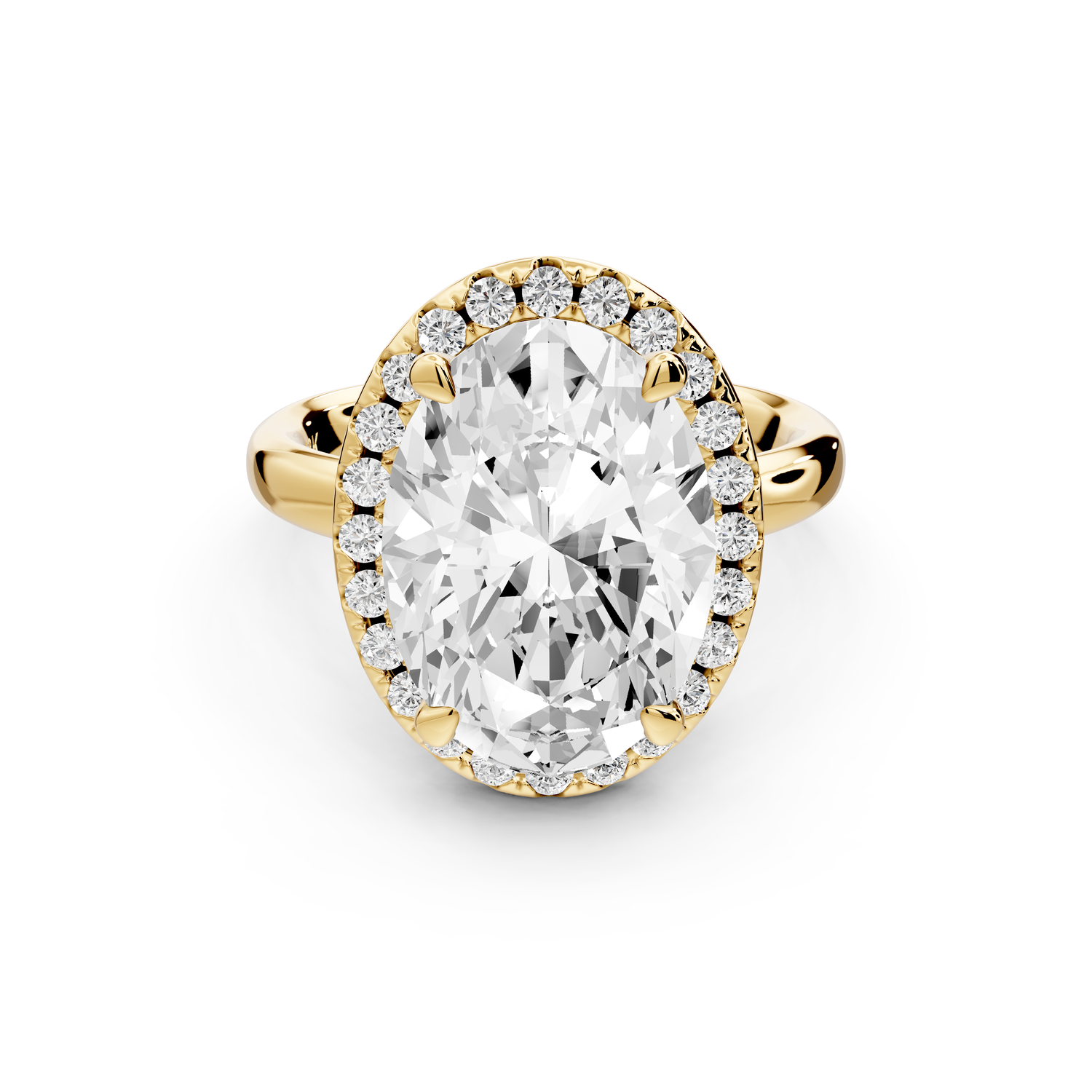 Eliana - 5ct 14k yellow gold oval diamond with halo engagement ring