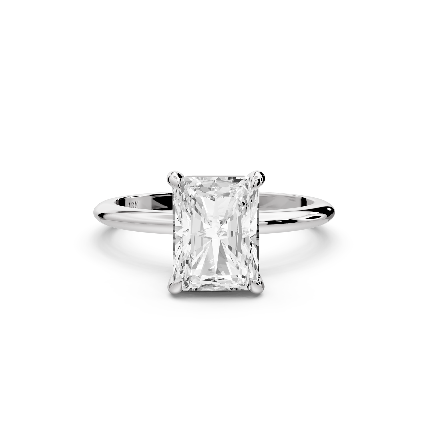 Odessa - 2ct 14k white gold radiant Knife Edge Solitaire Engagement Ring