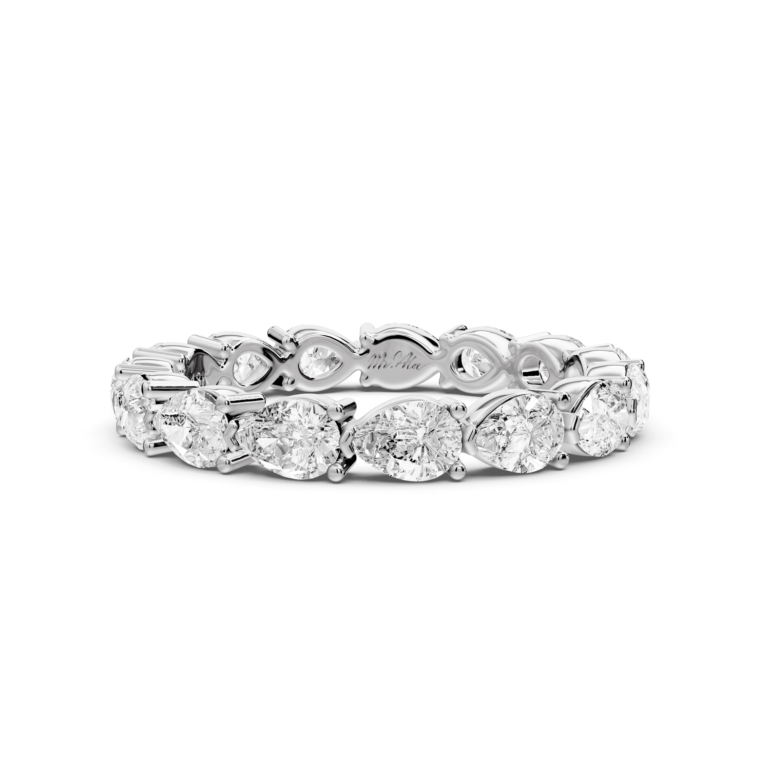 Adar - 1.87ct 18k white gold Pear-Shaped Diamond Eternity Band Ring - Mr. Alex Jewelry