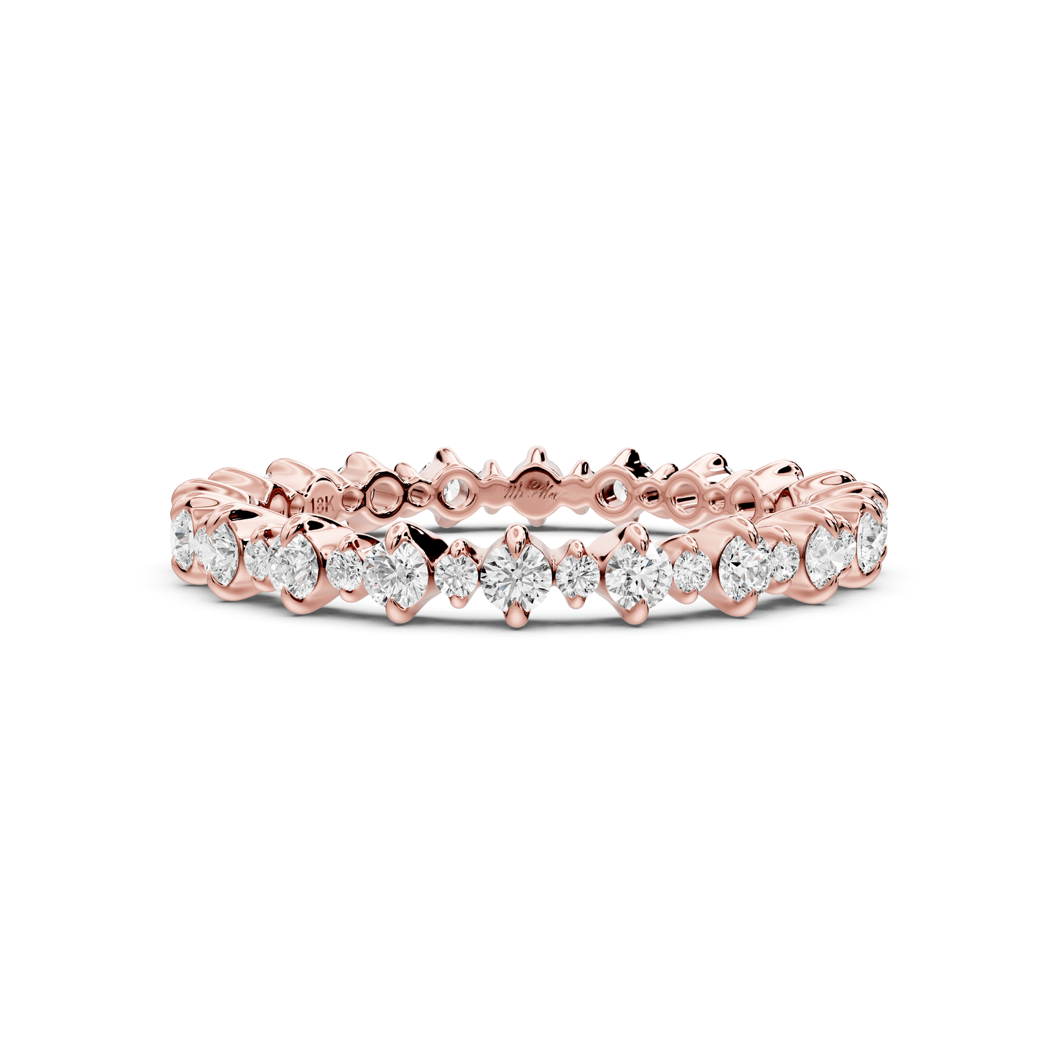 Amara - 0.68ct 14k rose gold Graduated Diamond Eternity Band Ring - Mr. Alex Jewelry