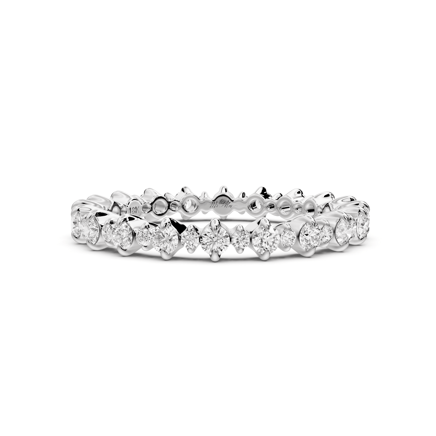 Amara - 0.68ct 18k white gold Graduated Diamond Eternity Band Ring - Mr. Alex Jewelry