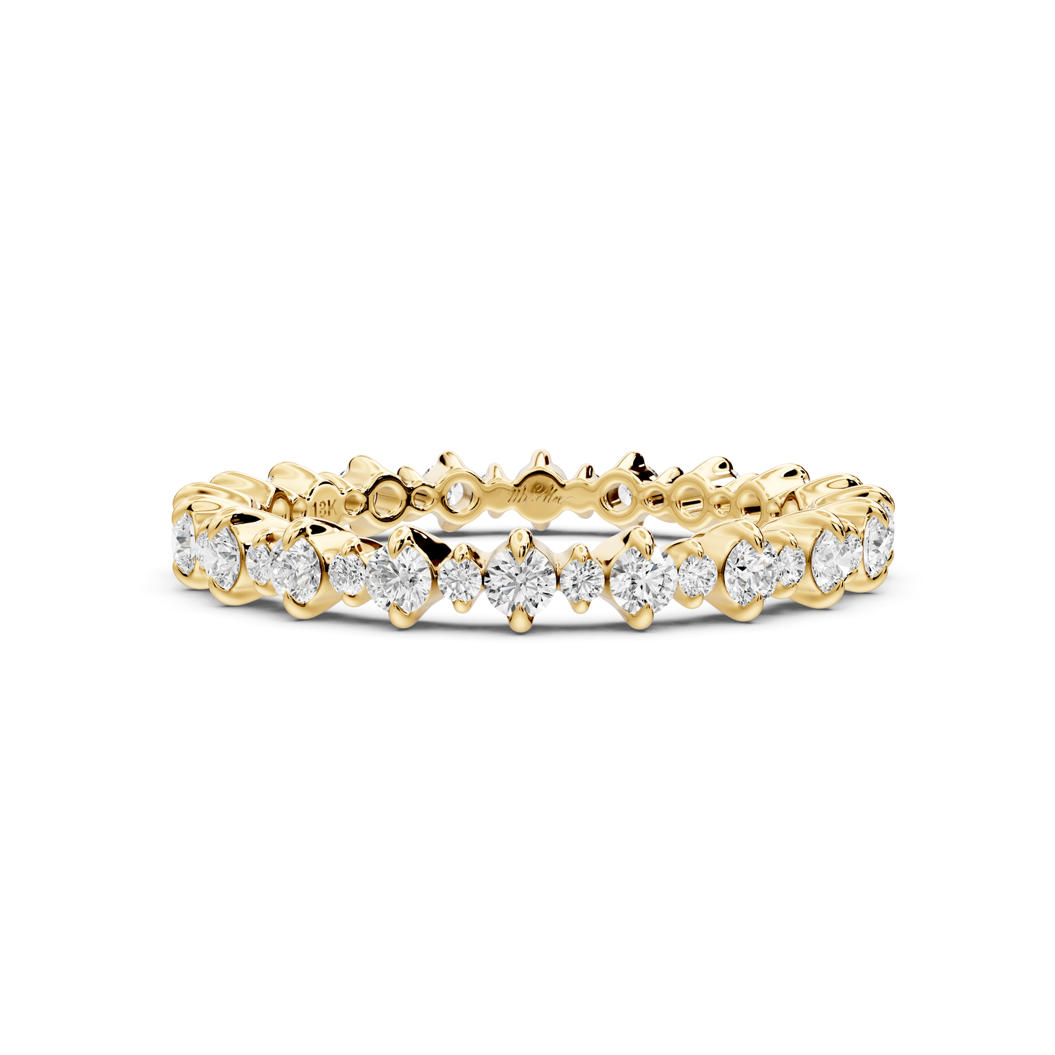 Amara - 0.68ct 18k yellow gold Graduated Diamond Eternity Band Ring - Mr. Alex Jewelry