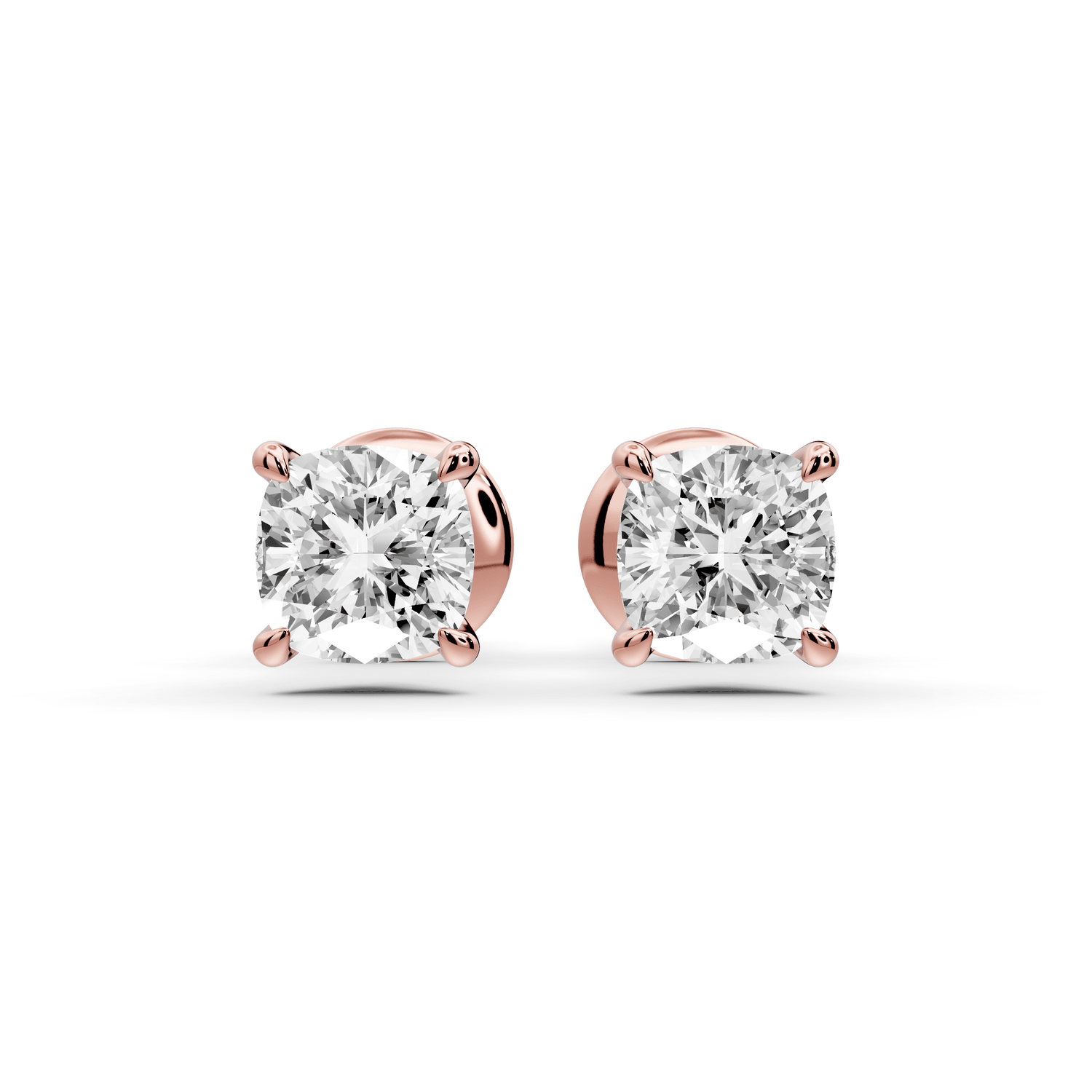 Aura - 1ct 14k rose gold Cushion - Cut Diamond Stud Earrings - Mr. Alex Jewelry