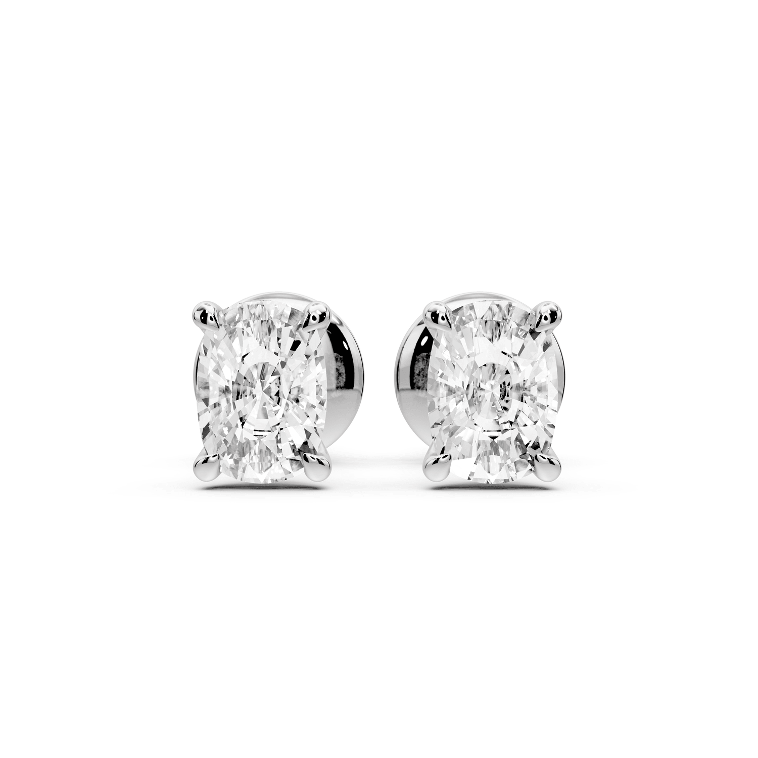 Aura - 1ct 14k white gold Elgcushion - Cut Diamond Stud Earrings - Mr. Alex Jewelry