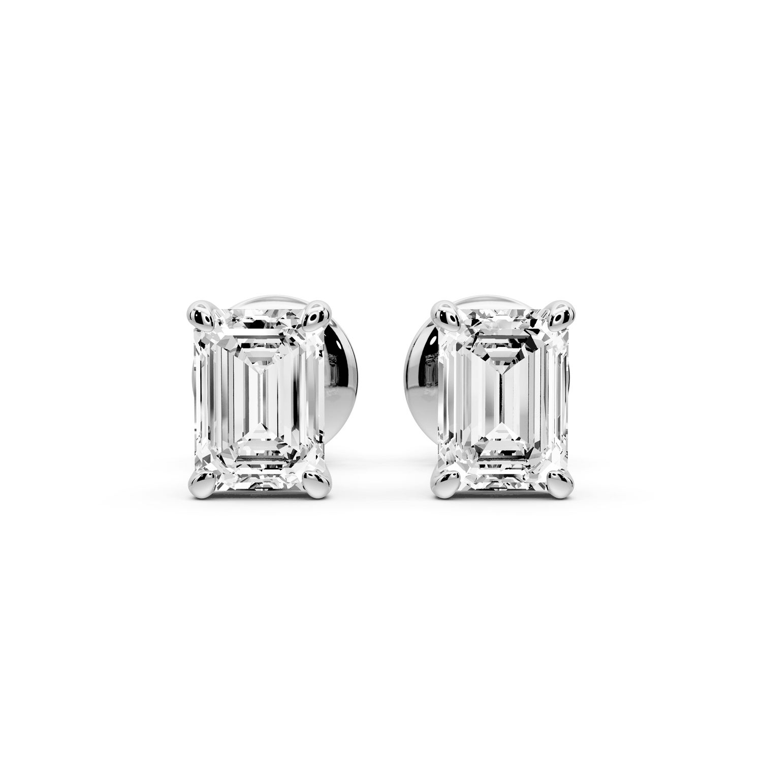 Aura - 1ct 14k white gold Emerald - Cut Diamond Stud Earrings - Mr. Alex Jewelry