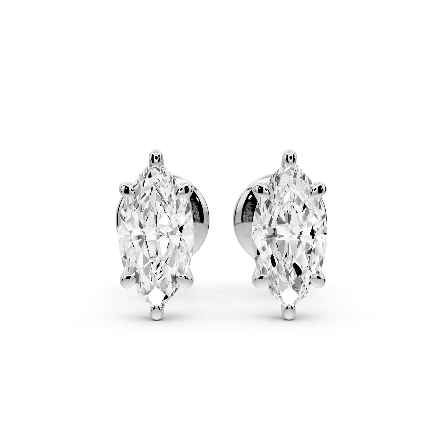 Aura - 1ct 14k white gold Marquise - Cut Diamond Stud Earrings - Mr. Alex Jewelry