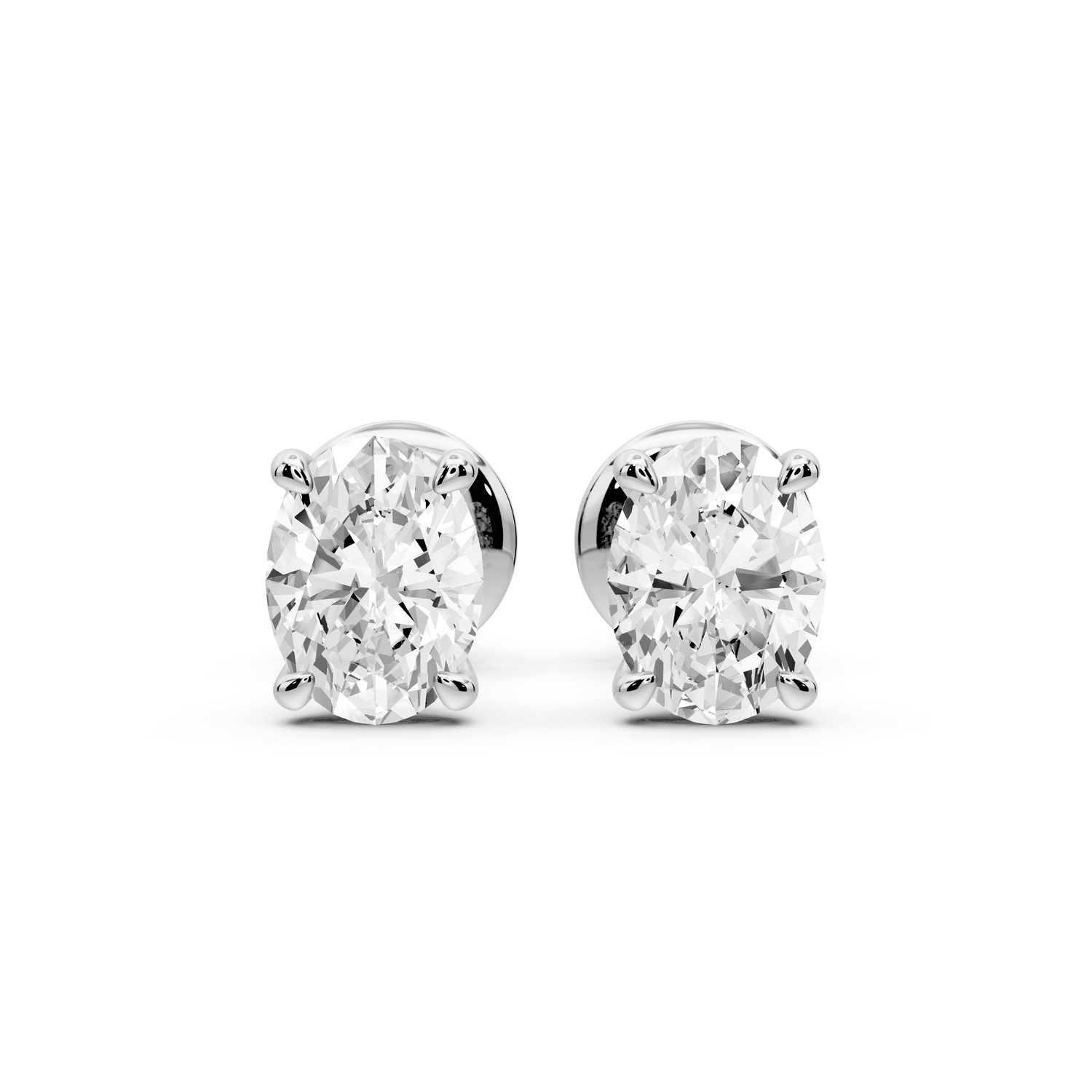 Aura - 1ct 14k white gold Oval - Cut Diamond Stud Earrings - Mr. Alex Jewelry