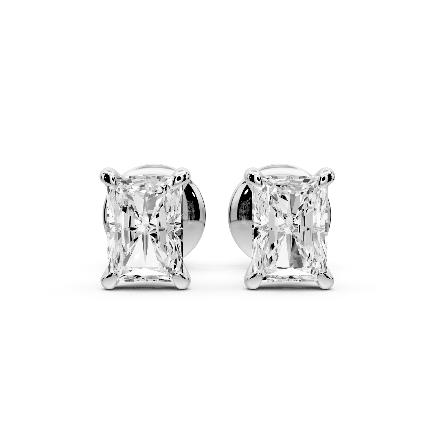 Aura - 1ct 14k white gold Radiant - Cut Diamond Stud Earrings - Mr. Alex Jewelry
