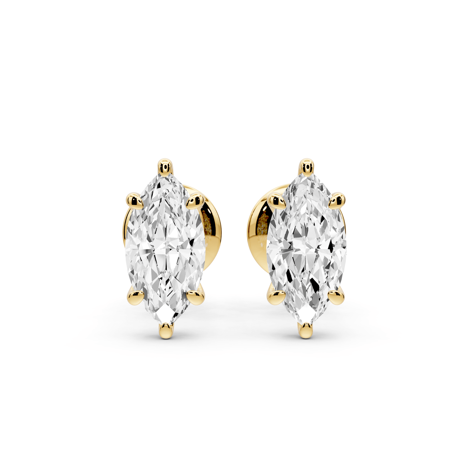 Aura - 1ct 14k yellow gold Marquise - Cut Diamond Stud Earrings - Mr. Alex Jewelry