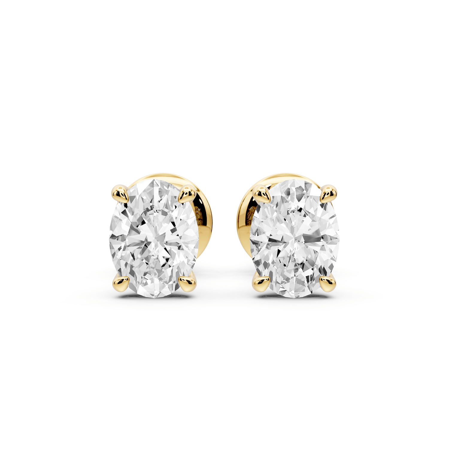 Aura - 1ct 14k yellow gold Oval - Cut Diamond Stud Earrings - Mr. Alex Jewelry