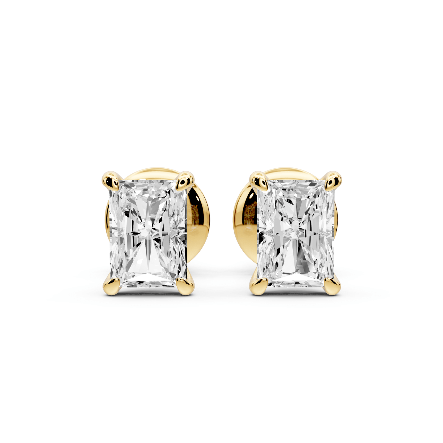 Aura - 1ct 14k yellow gold Radiant - Cut Diamond Stud Earrings - Mr. Alex Jewelry