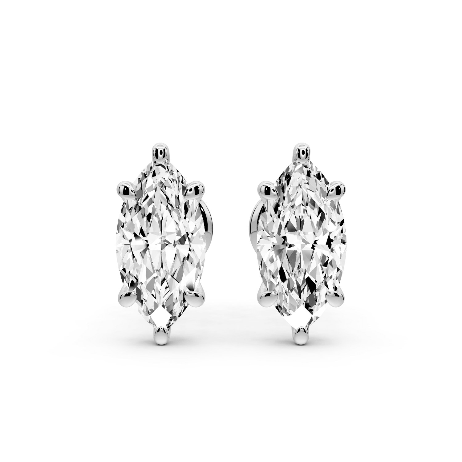 Aura - 2ct 14k white gold Marquise - Cut Diamond Stud Earrings - Mr. Alex Jewelry