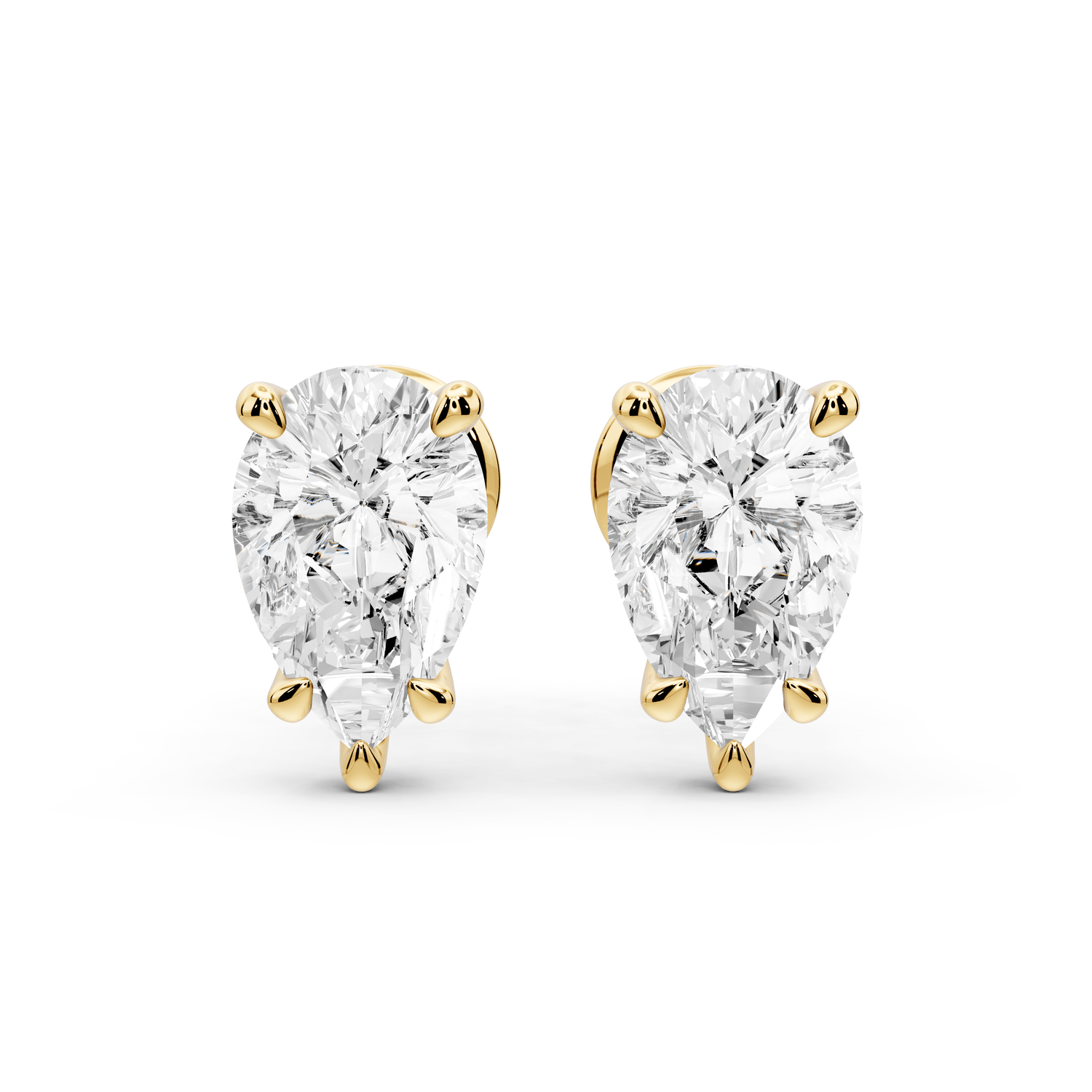 Aura - 2ct 14k yellow gold Pear - Cut Diamond Stud Earrings - Mr. Alex Jewelry