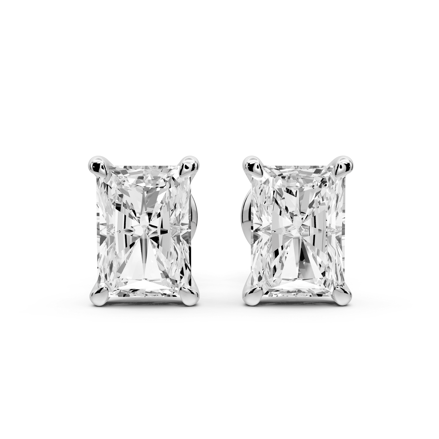 Aura - 3ct 14k white gold Radiant - Cut Diamond Stud Earrings - Mr. Alex Jewelry