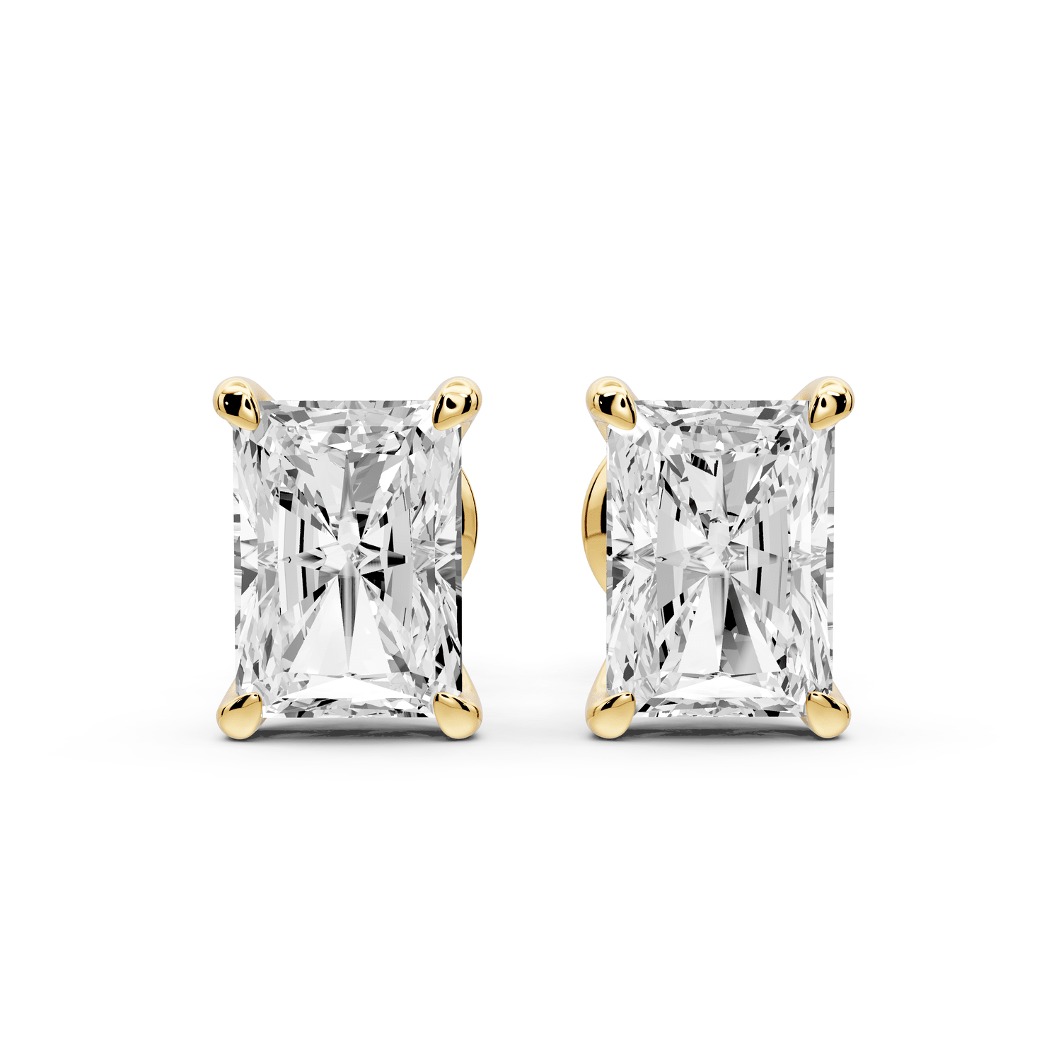 Aura - 3ct 14k yellow gold Radiant - Cut Diamond Stud Earrings - Mr. Alex Jewelry