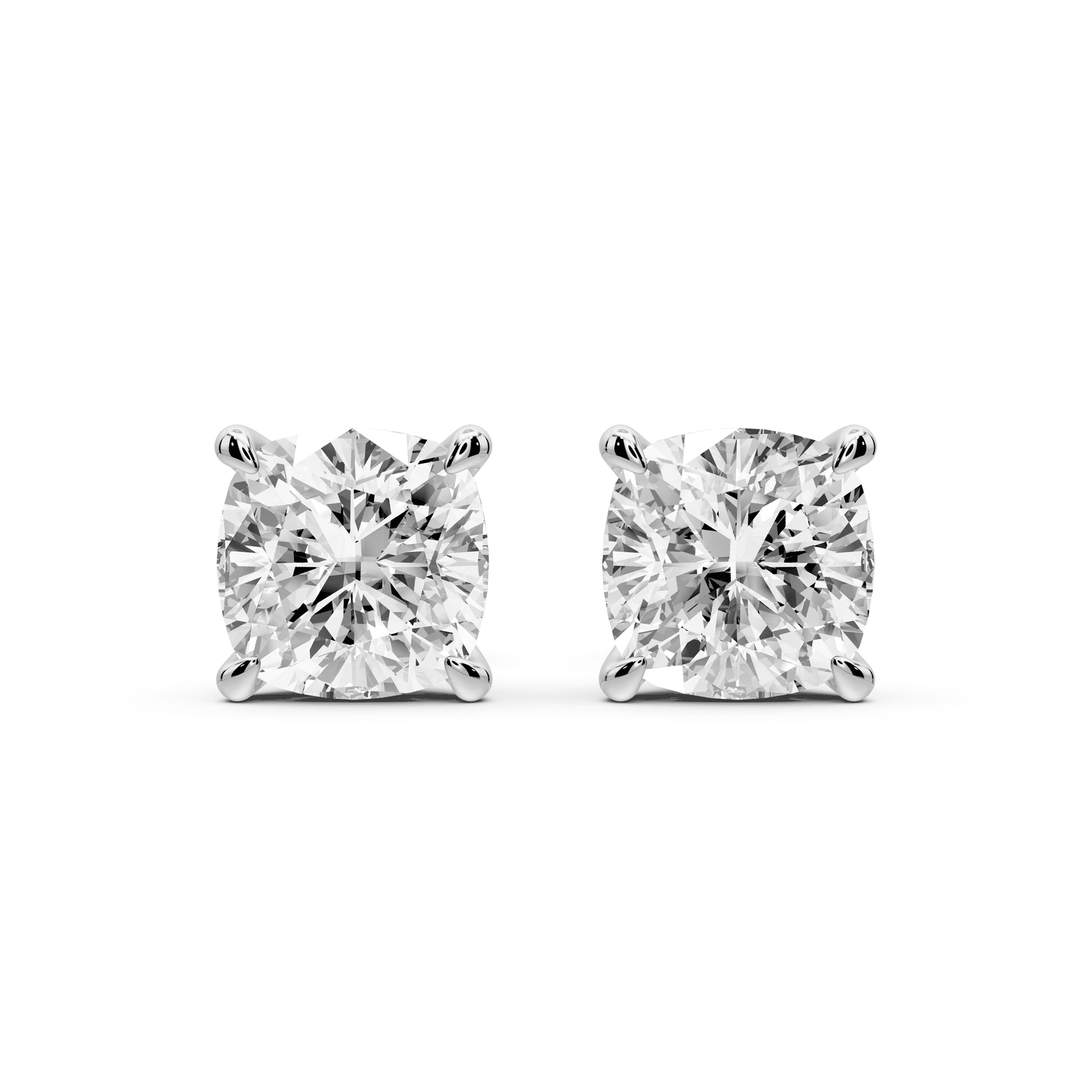 Aura - 4ct 14k white gold Cushion - Cut Diamond Stud Earrings - Mr. Alex Jewelry