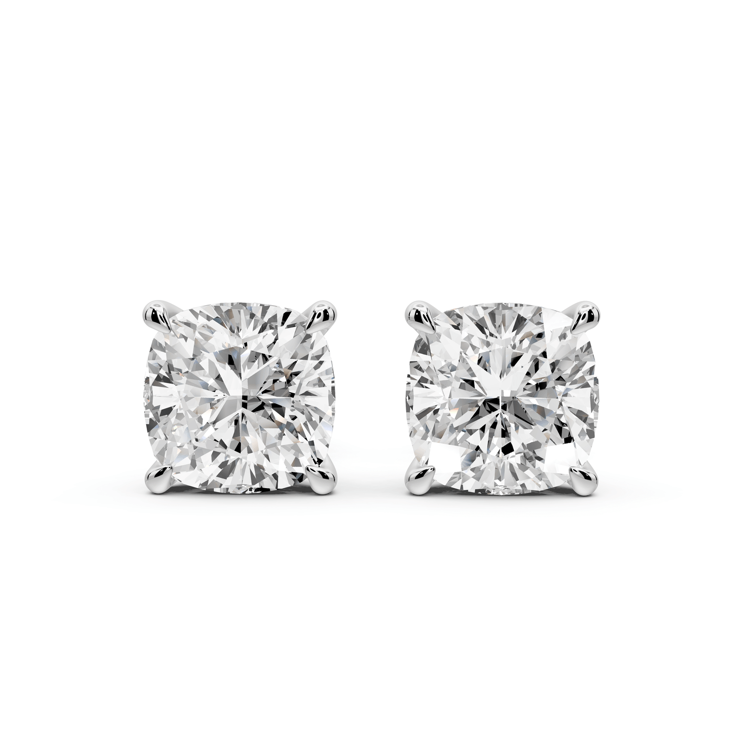 Aura - 5ct 14k white gold Cushion - Cut Diamond Stud Earrings - Mr. Alex Jewelry