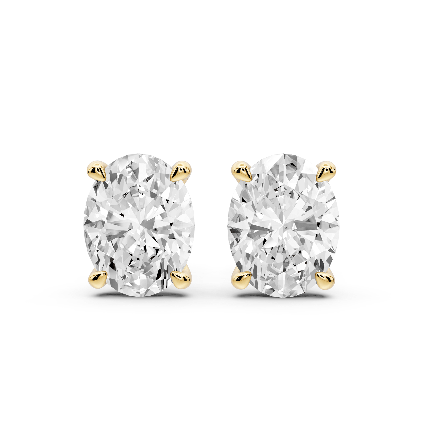Aura - 5ct 14k yellow gold Oval - Cut Diamond Stud Earrings - Mr. Alex Jewelry