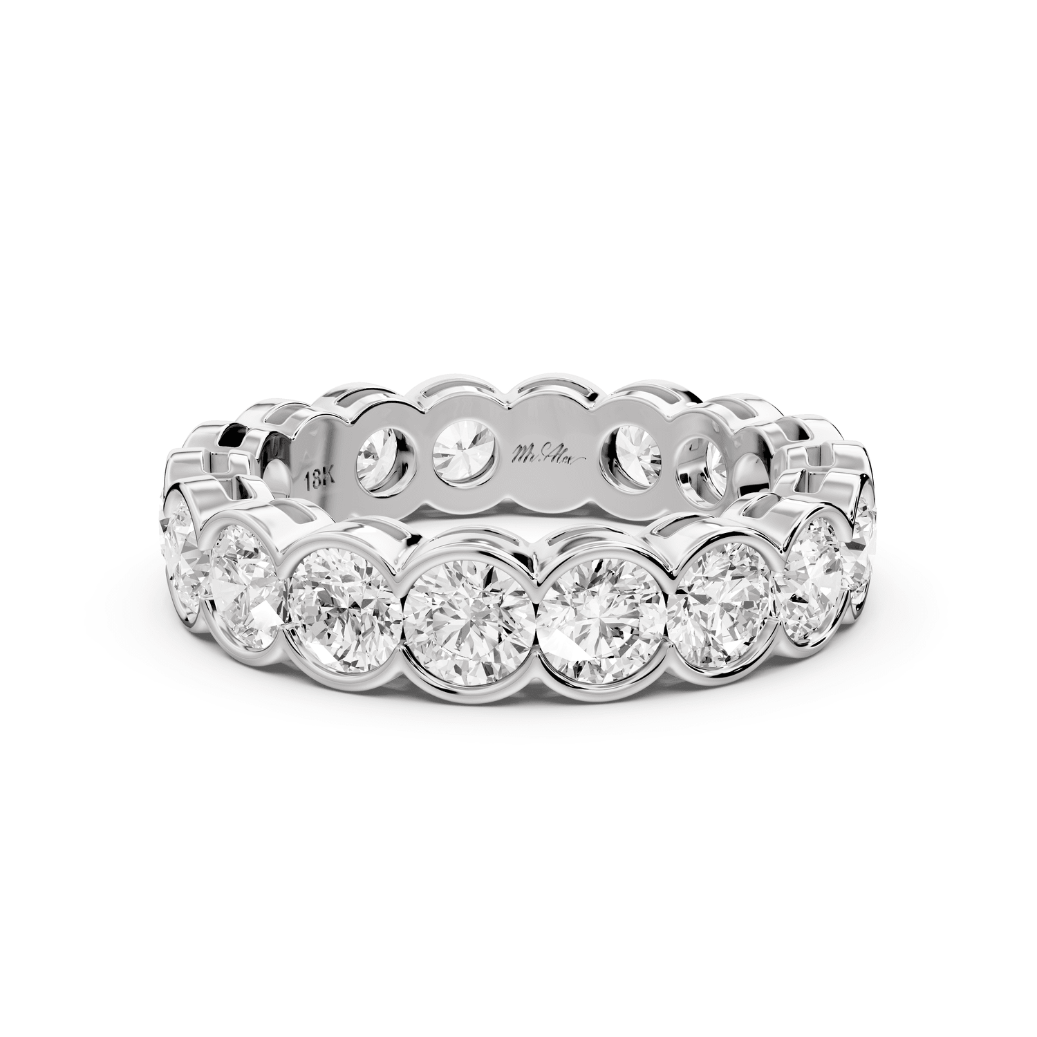 Aveline - 3.71ct 14k white gold Bezel-Set Diamond Eternity Band Ring - Mr. Alex Jewelry