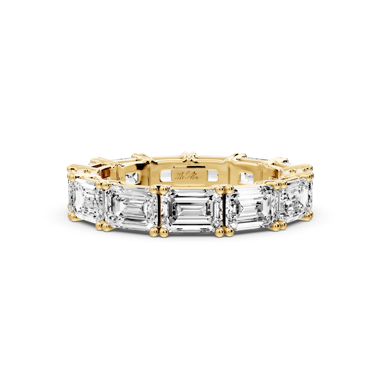 Bella - 3.95ct 18k yellow gold Emerald-Cut Diamond Eternity Band Ring - Mr. Alex Jewelry