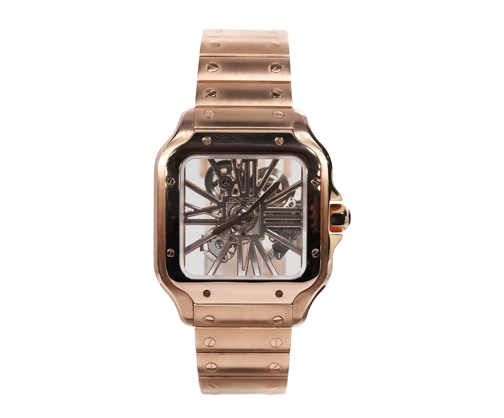 Cartier Santos Skeleton 40.5mm Rose Gold Ref - Mr. Alex Jewelry