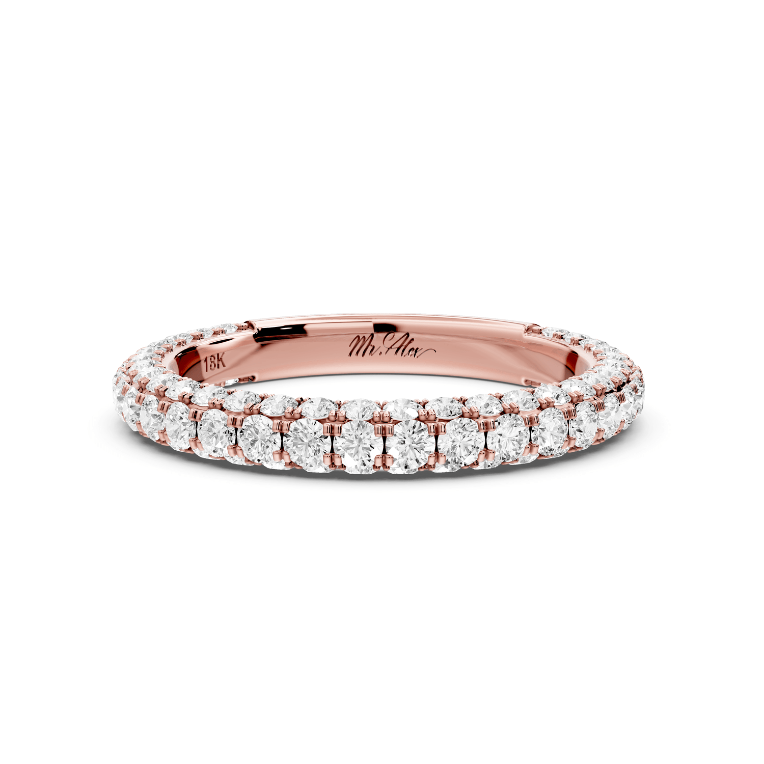 Clarissa - 18k rose gold Double Row Diamond Eternity Band Ring - Mr. Alex Jewelry