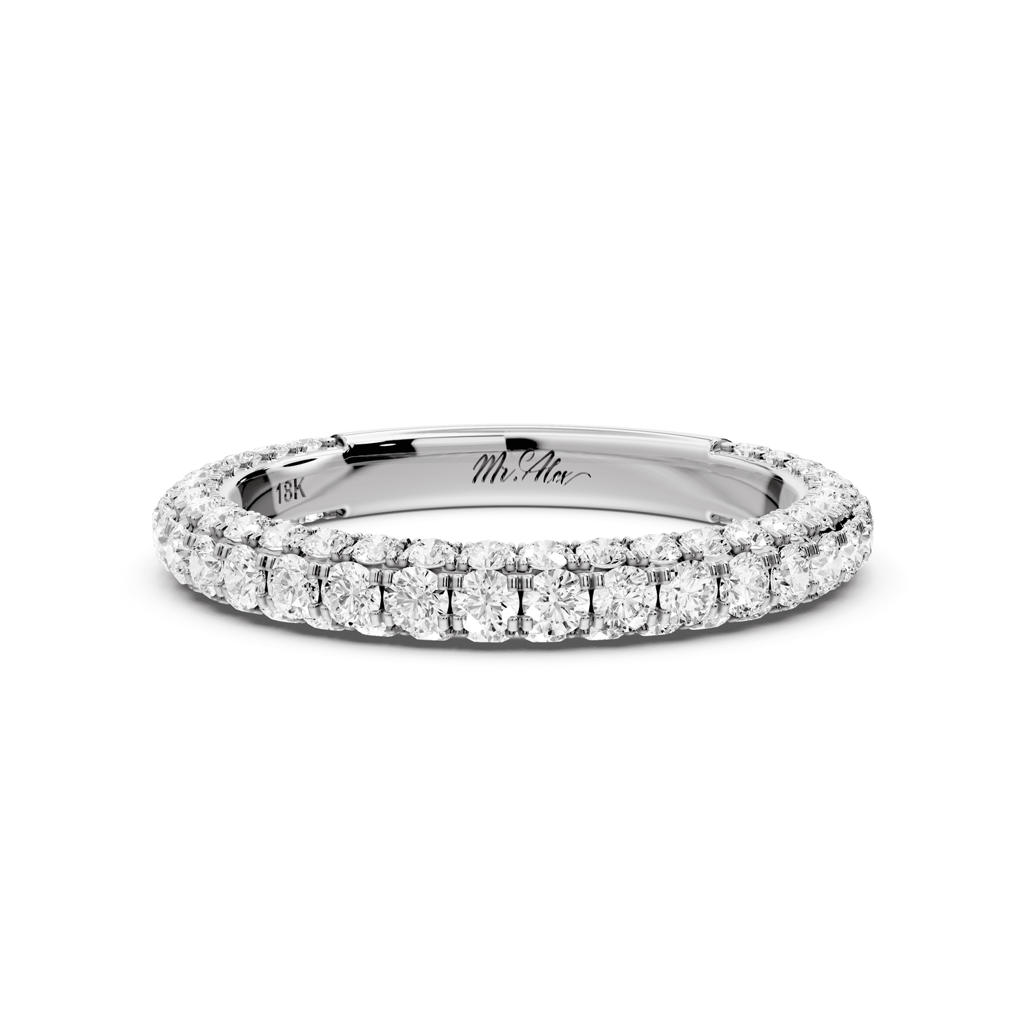 Clarissa - 18k white gold Double Row Diamond Eternity Band Ring - Mr. Alex Jewelry