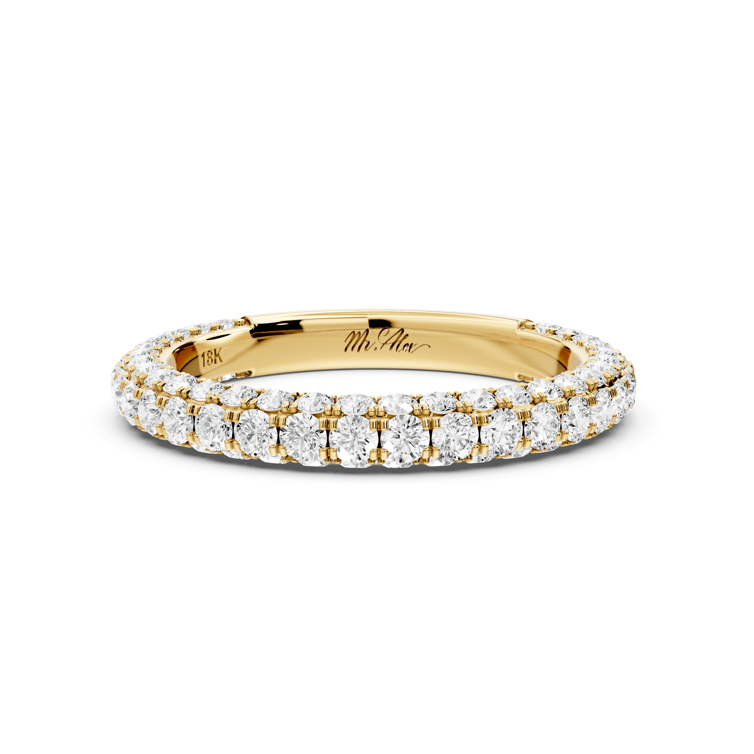 Clarissa - 18k yellow gold Double Row Diamond Eternity Band Ring - Mr. Alex Jewelry