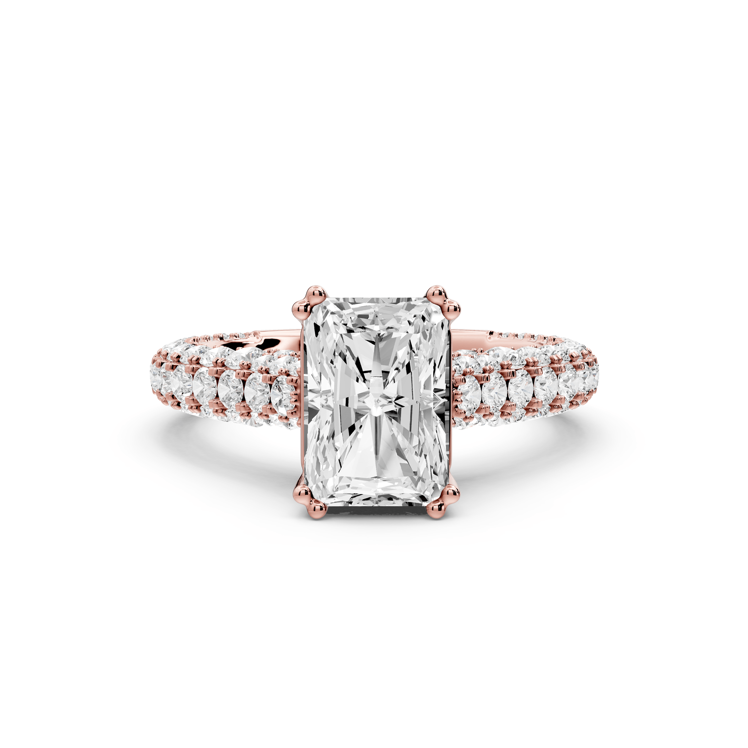 Clarissa - 2ct emerald Engagement Ring 14k rose gold - Mr. Alex Jewelry