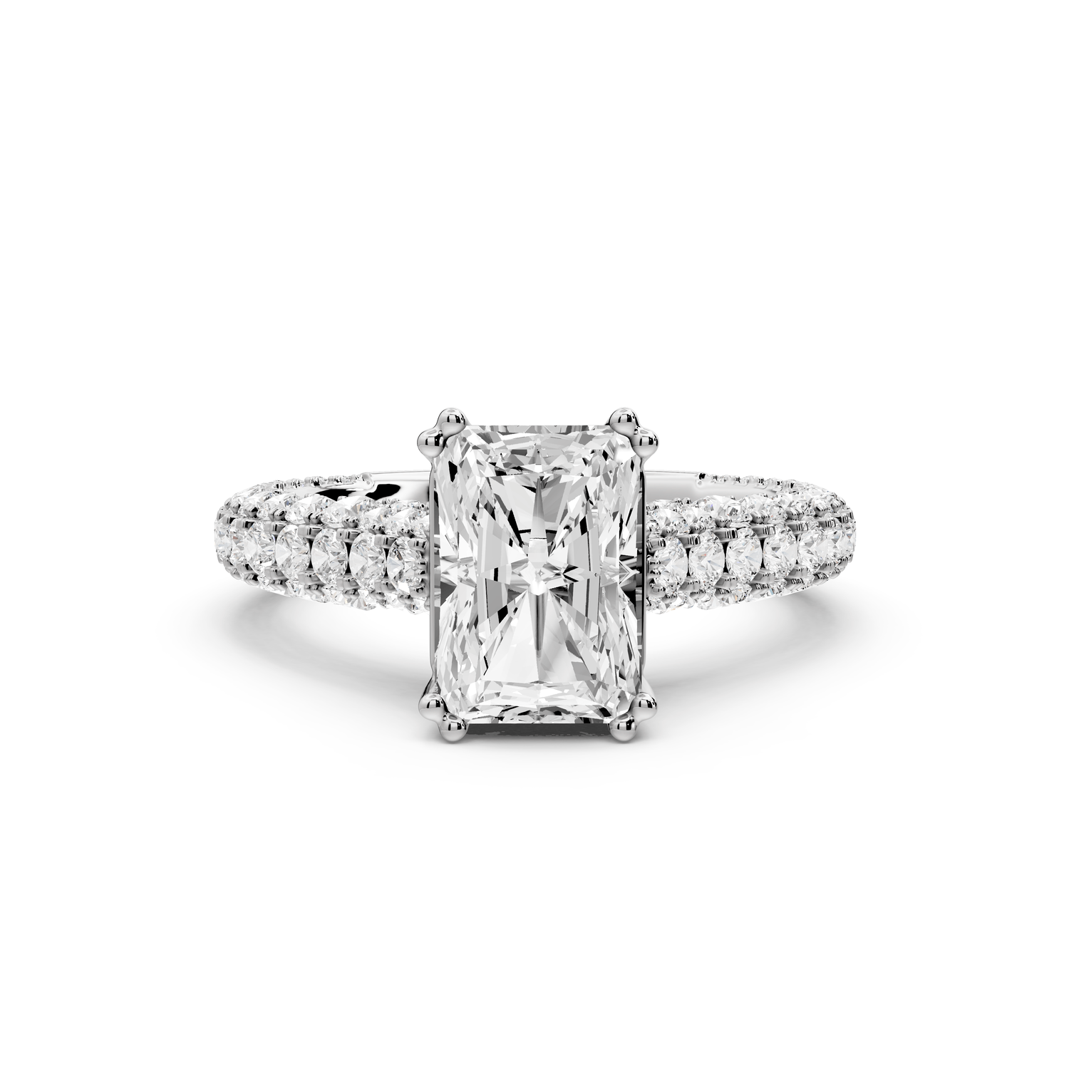 Clarissa - 2ct emerald Engagement Ring 14k white gold - Mr. Alex Jewelry