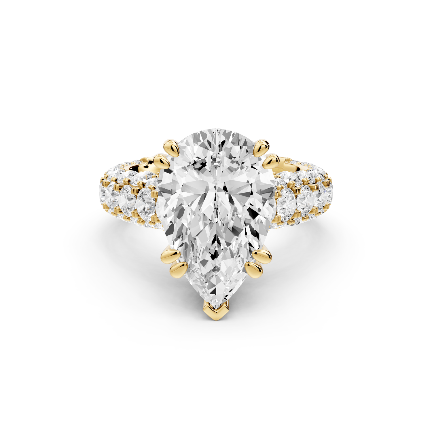 Clarissa - 4ct pear Engagement Ring 18k yellow gold - Mr. Alex Jewelry