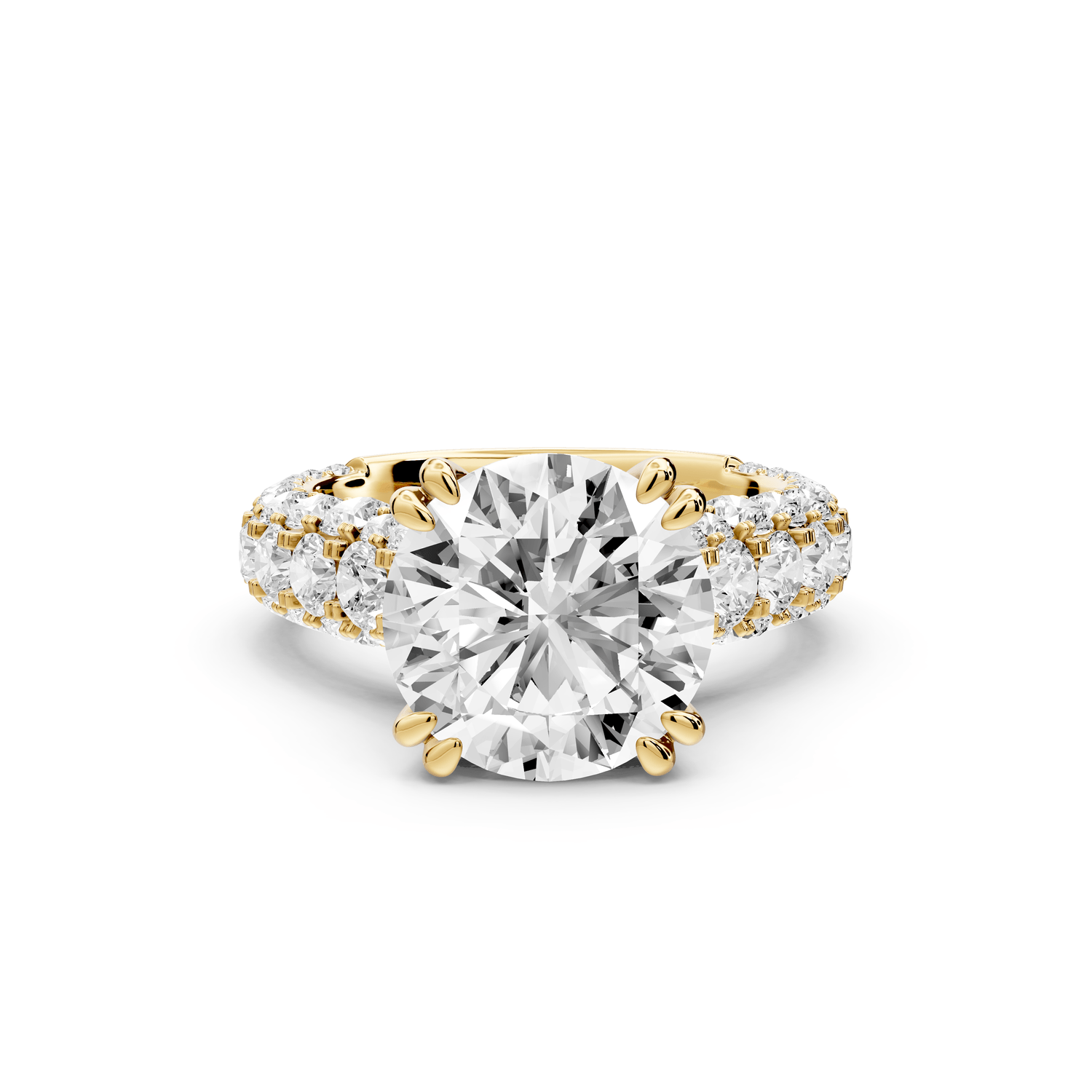 Clarissa - 4ct round Engagement Ring 14k yellow gold - Mr. Alex Jewelry