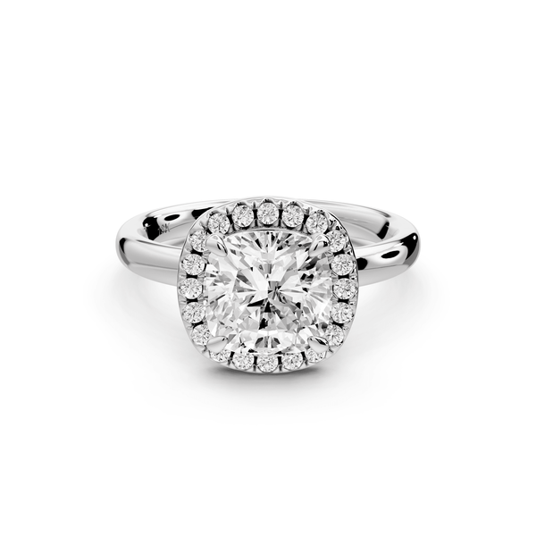 Eliana - 2ct 14k white gold cushion diamond with halo engagement ring - Mr. Alex Jewelry