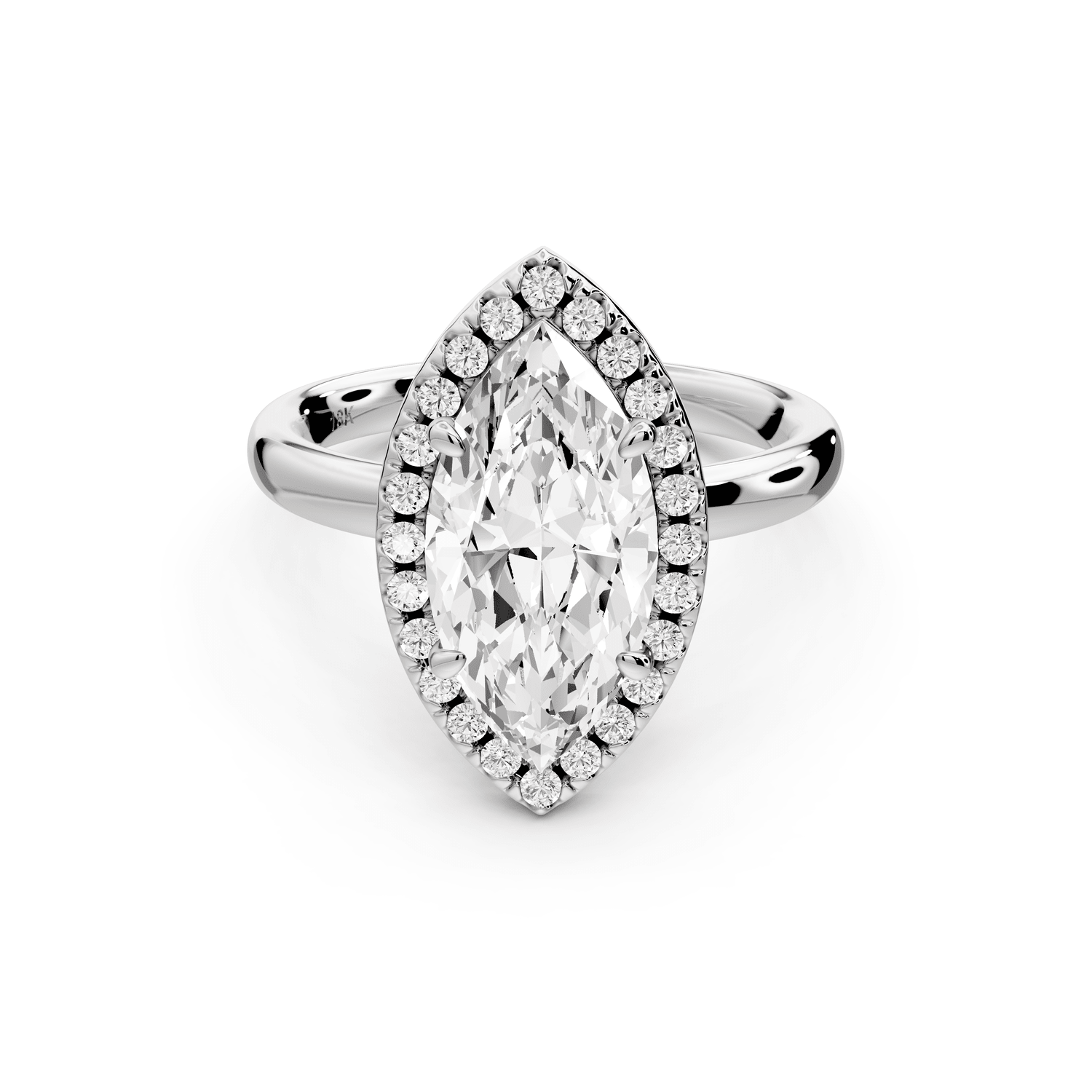 Eliana - 2ct 14k white gold marquise diamond with halo engagement ring - Mr. Alex Jewelry