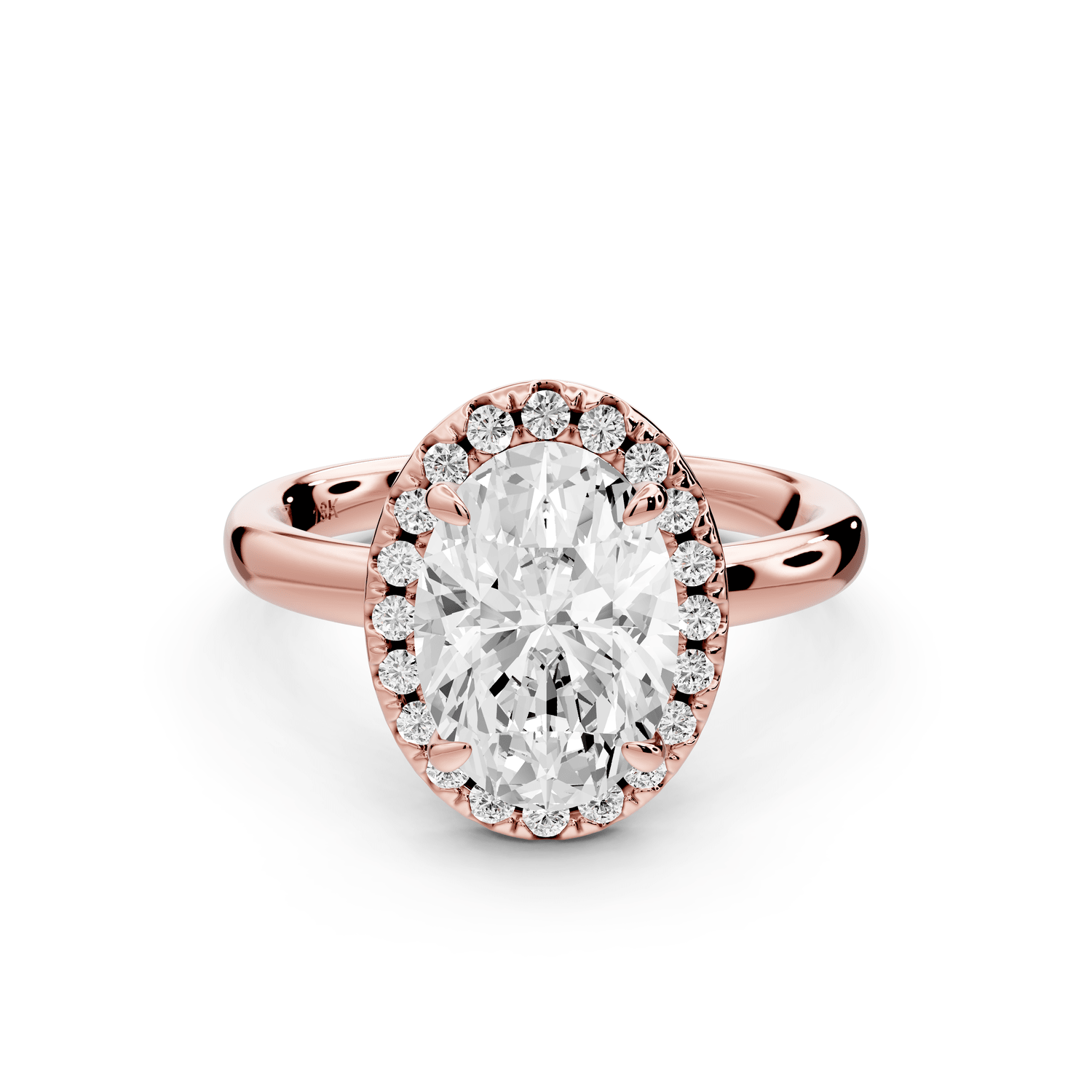 Eliana - 2ct 18k rose gold oval diamond with halo engagmennt ring - Mr. Alex Jewelry