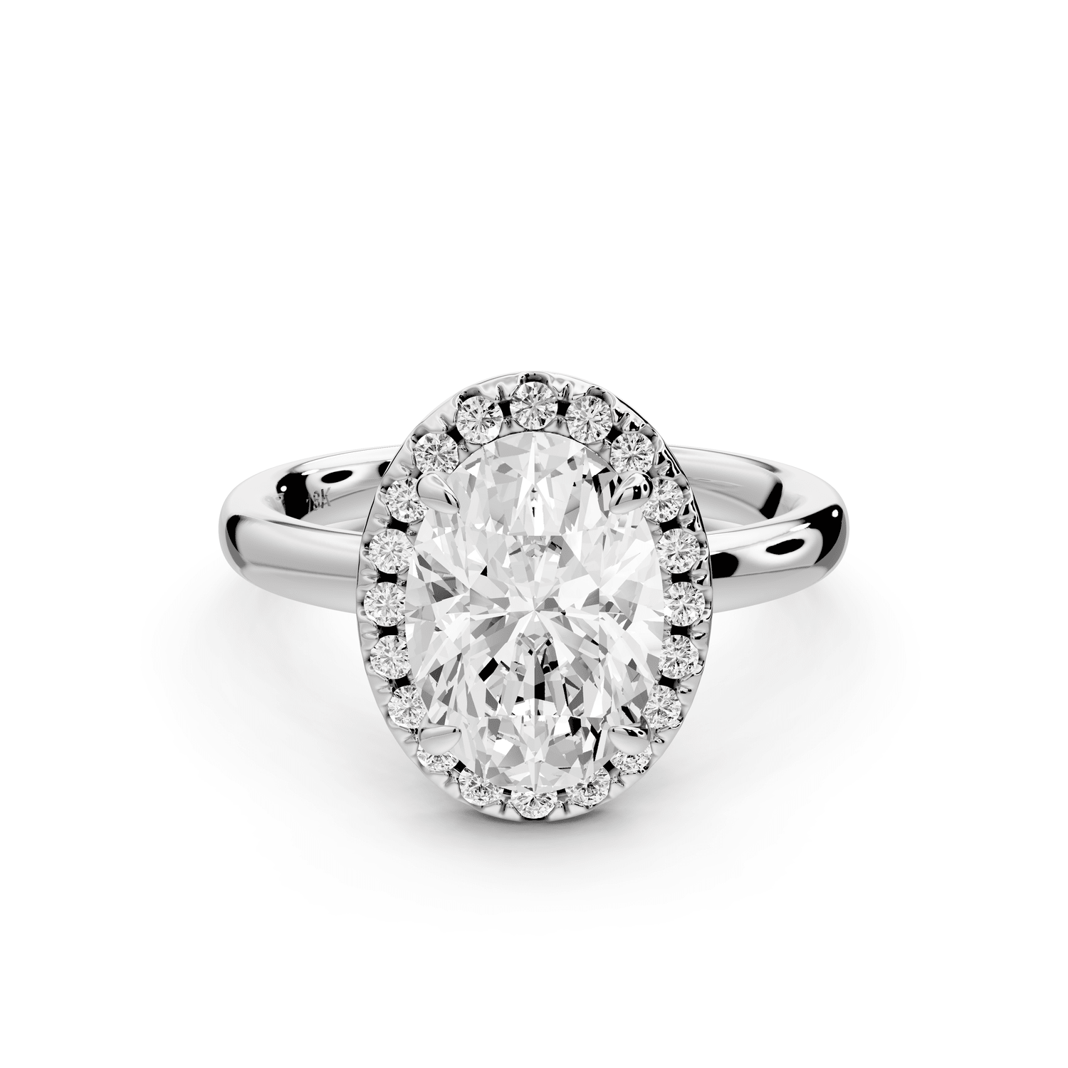 Eliana - 2ct 18k white gold oval diamond with halo engagmennt ring - Mr. Alex Jewelry