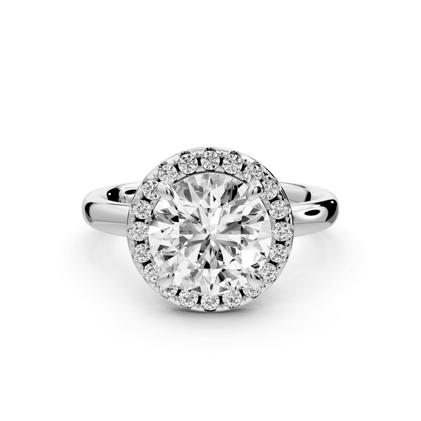 Eliana - 2ct 18k white gold round diamond with halo engagmennt ring - Mr. Alex Jewelry