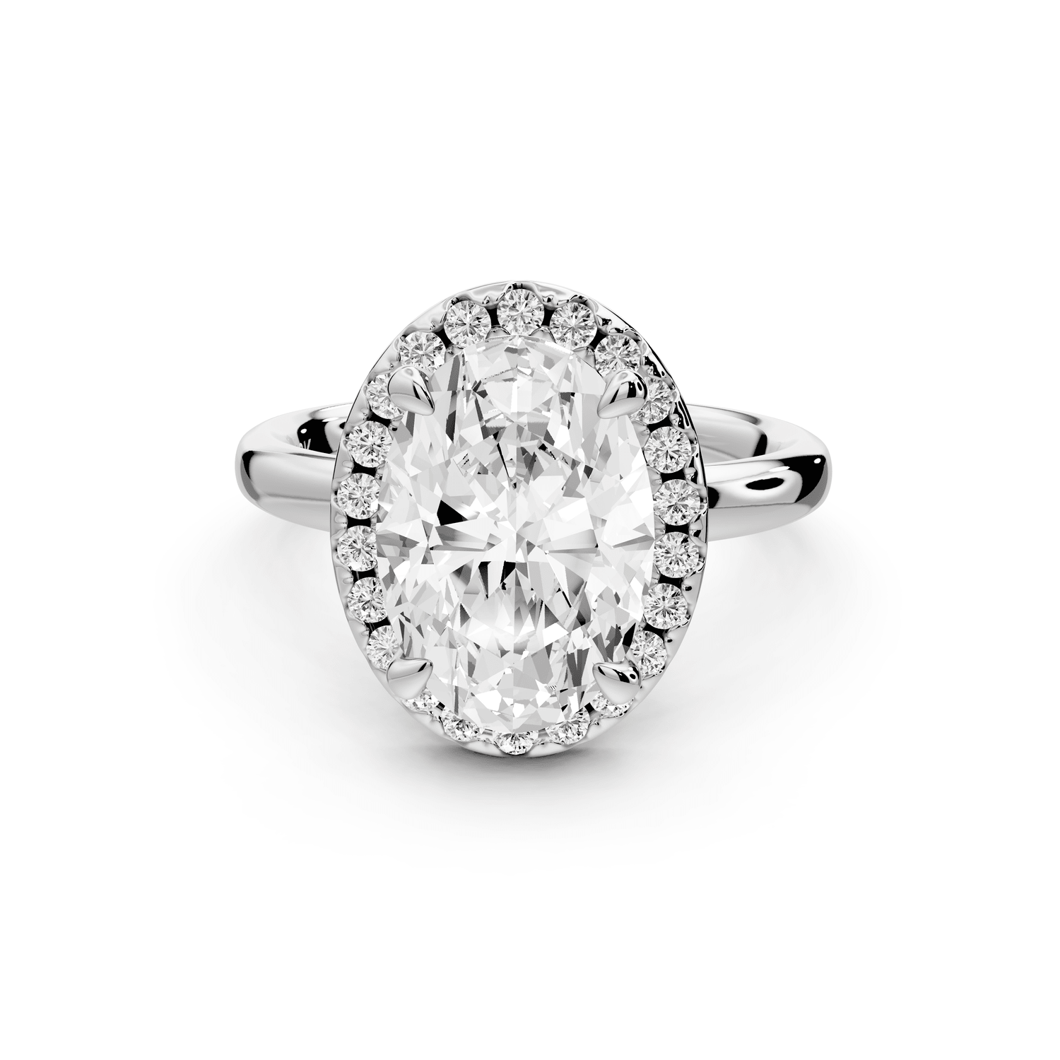 Eliana - 3ct platinum oval diamond with halo engagmennt ring - Mr. Alex Jewelry