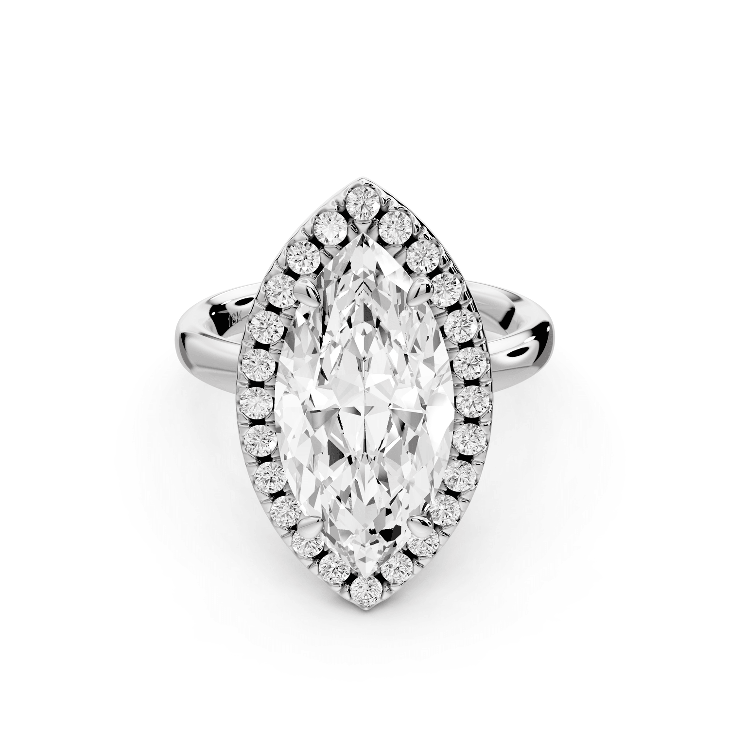 Eliana - 4ct 18k white gold marquise diamond with halo engagement ring - Mr. Alex Jewelry