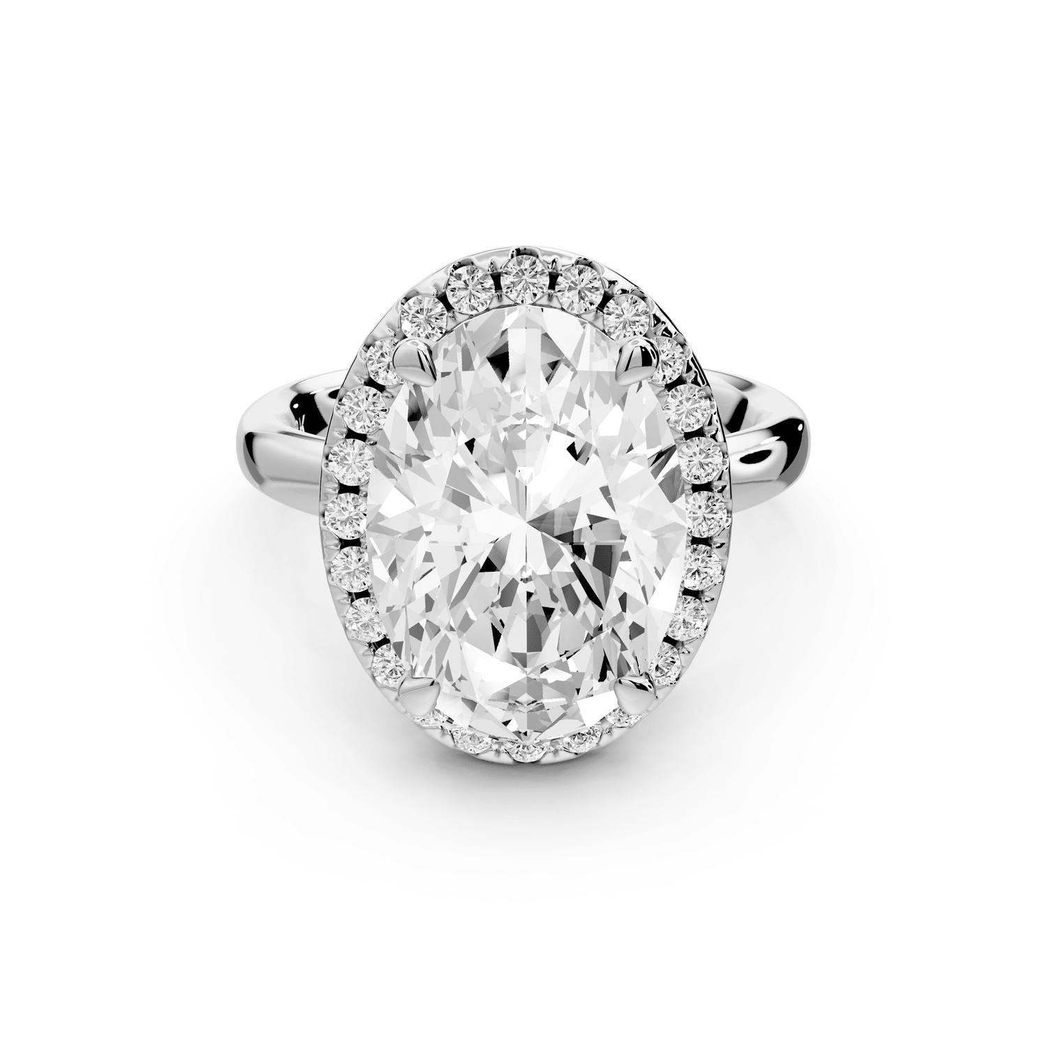 Eliana - 5ct platinum oval diamond with halo engagmennt ring - Mr. Alex Jewelry