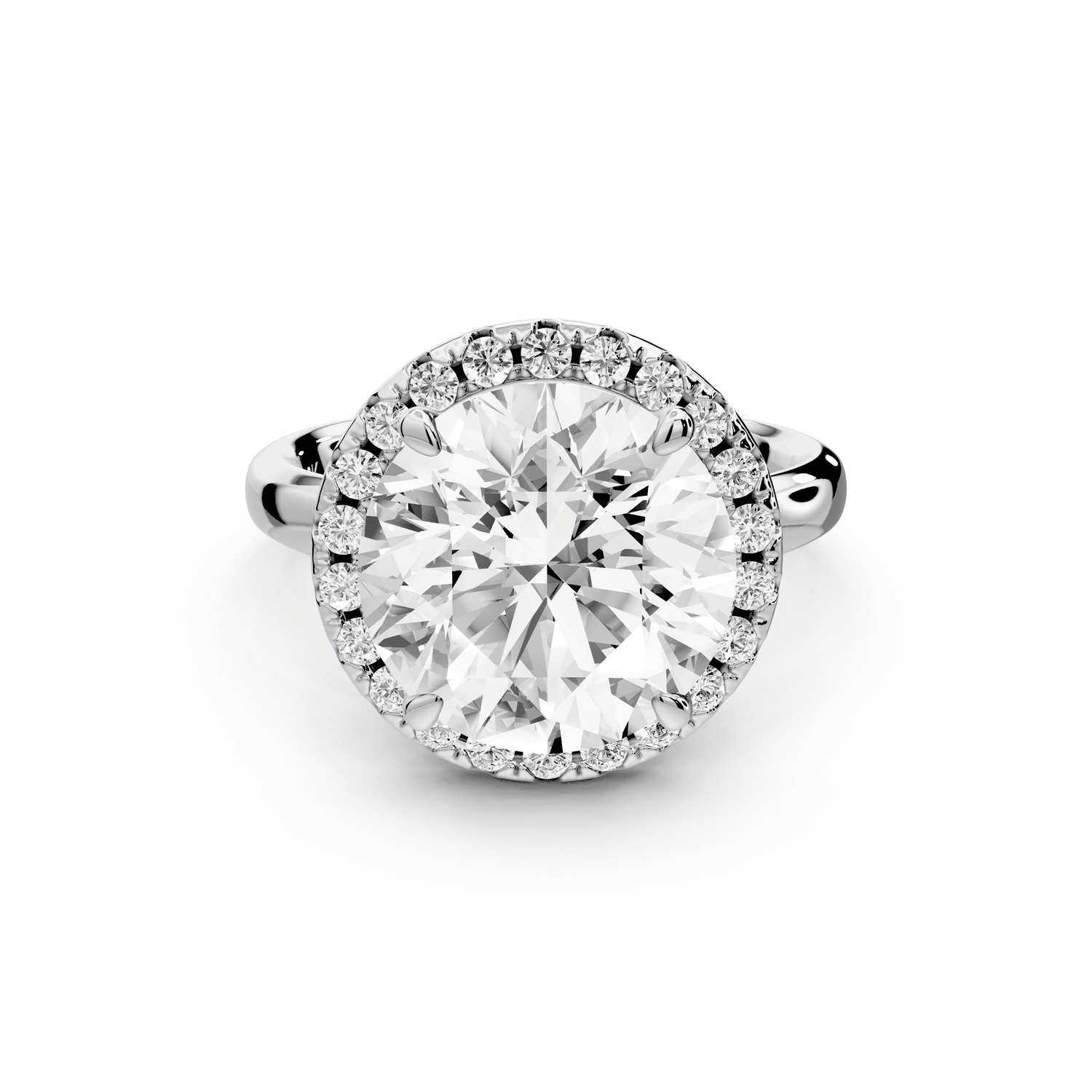 Eliana - 5ct platinum round diamond with halo engagmennt ring - Mr. Alex Jewelry