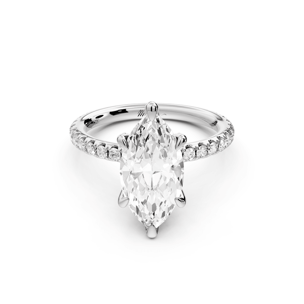 Elise - 2ct 14k white gold marquise diamond 6 - Talon Prong Diamond Crown with Pavé Engagement Ring - Mr. Alex Jewelry