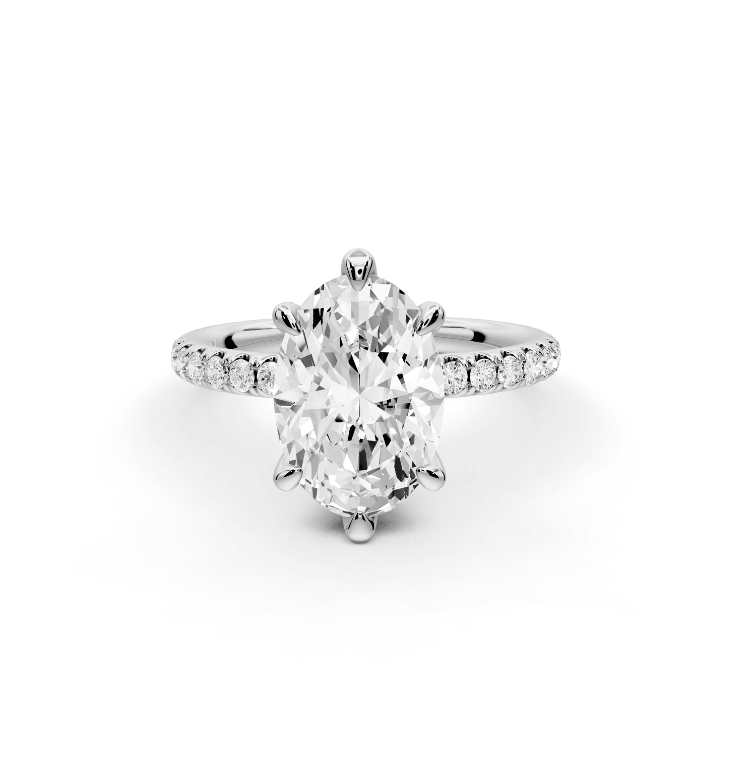Elise - 2ct platinum oval diamond 6 - Talon Prong Diamond Crown with Pavé Engagement Ring - Mr. Alex Jewelry