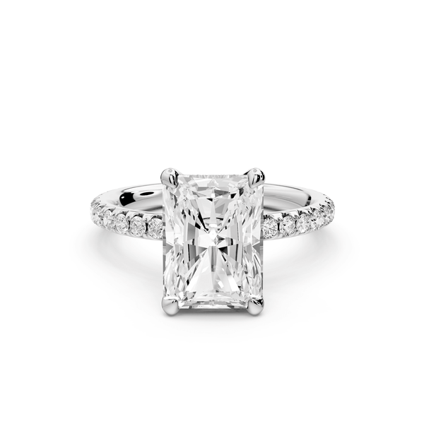 Elise - 3ct 14k white gold radiant diamond 6 - Talon Prong Diamond Crown with Pavé Engagement Ring - Mr. Alex Jewelry