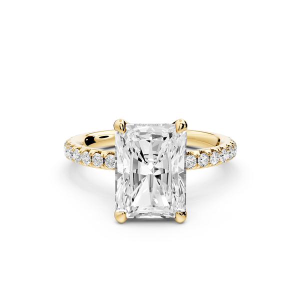 Elise - 3ct 14k yellow gold radiant diamond 6 - Talon Prong Diamond Crown with Pavé Engagement Ring - Mr. Alex Jewelry